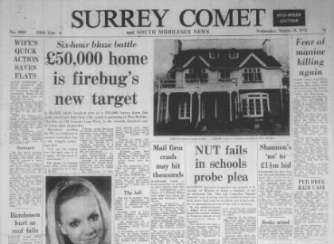 An old edition of the Surrey Comet.