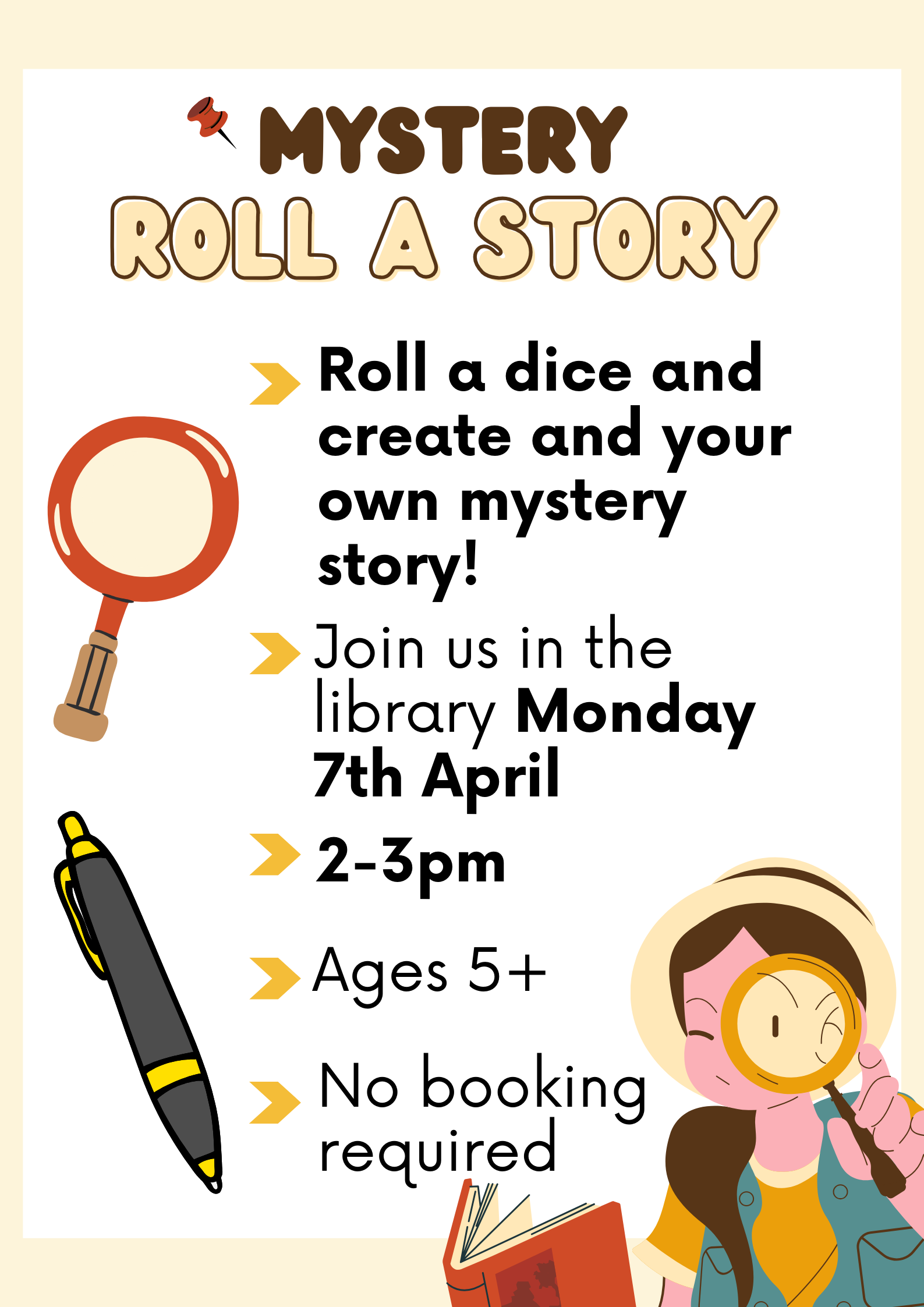Roll a dice mystery at Kingston Library