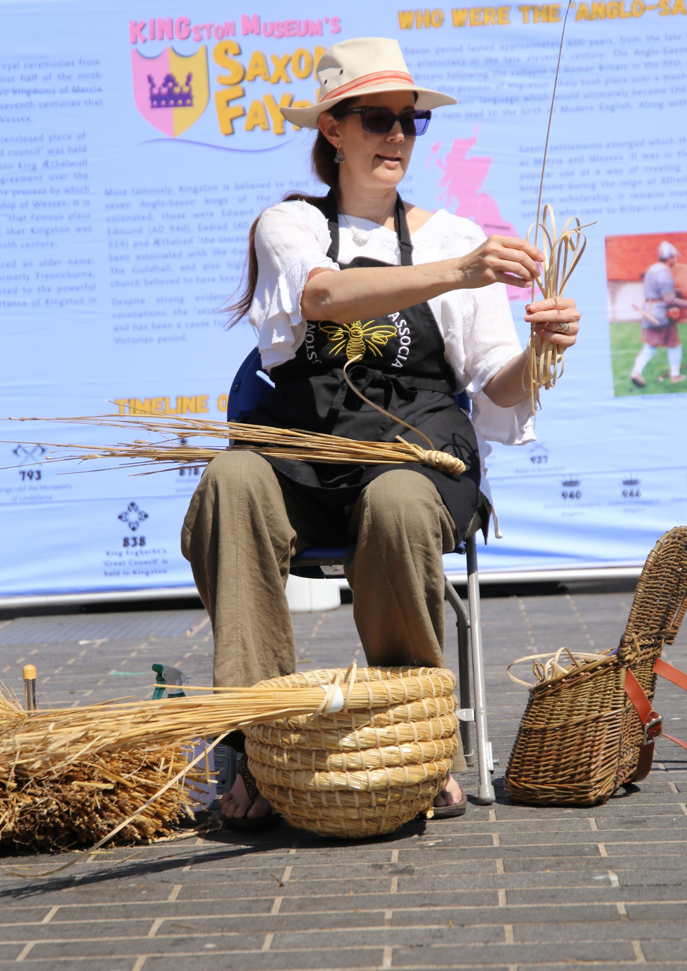 Skep Weaver at Kingston Museum Saxon Fayre