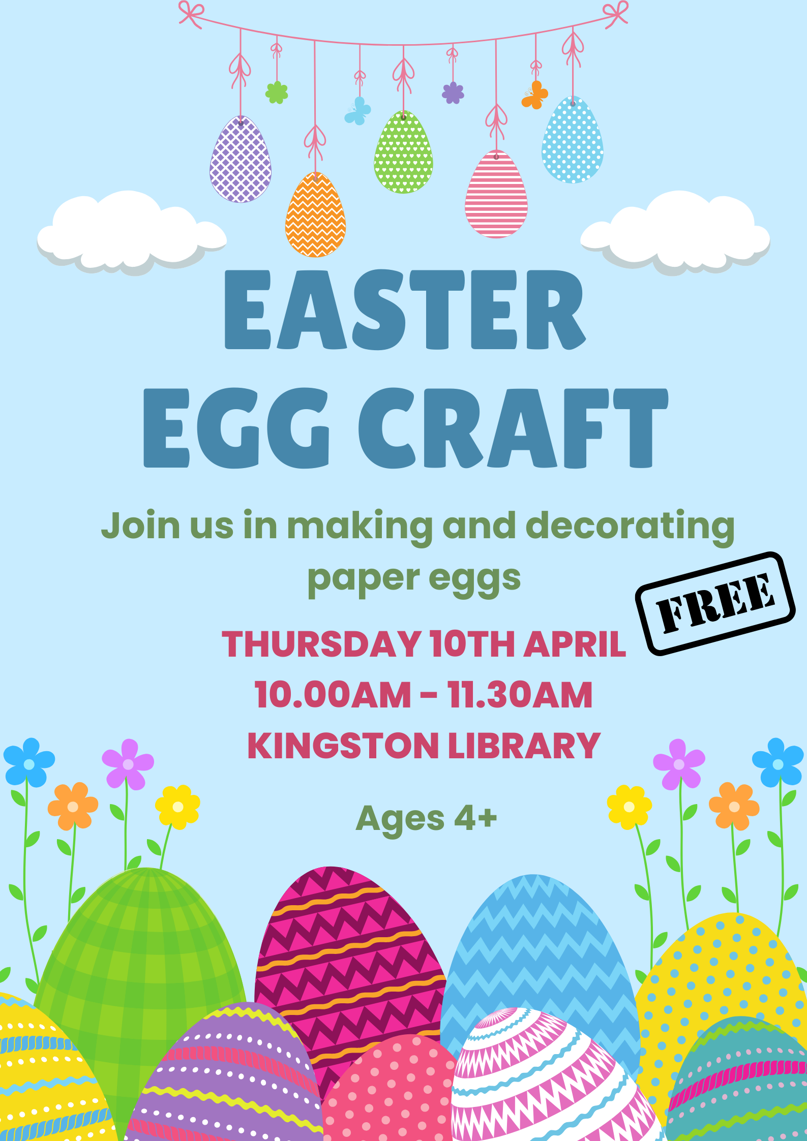 Easter Egg Craft at Kingston Library