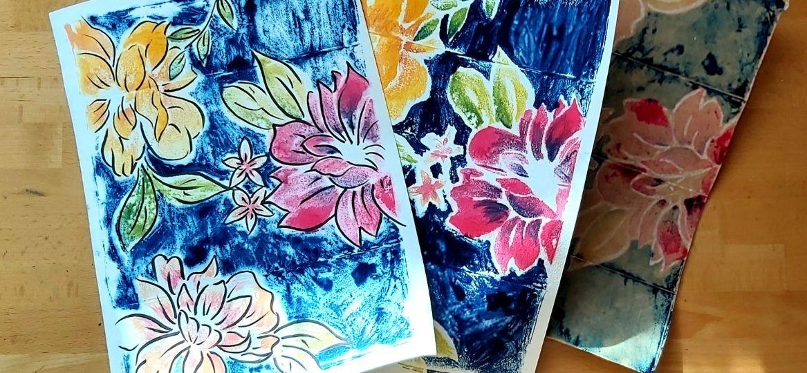Colourful floral prints made using recycled materials