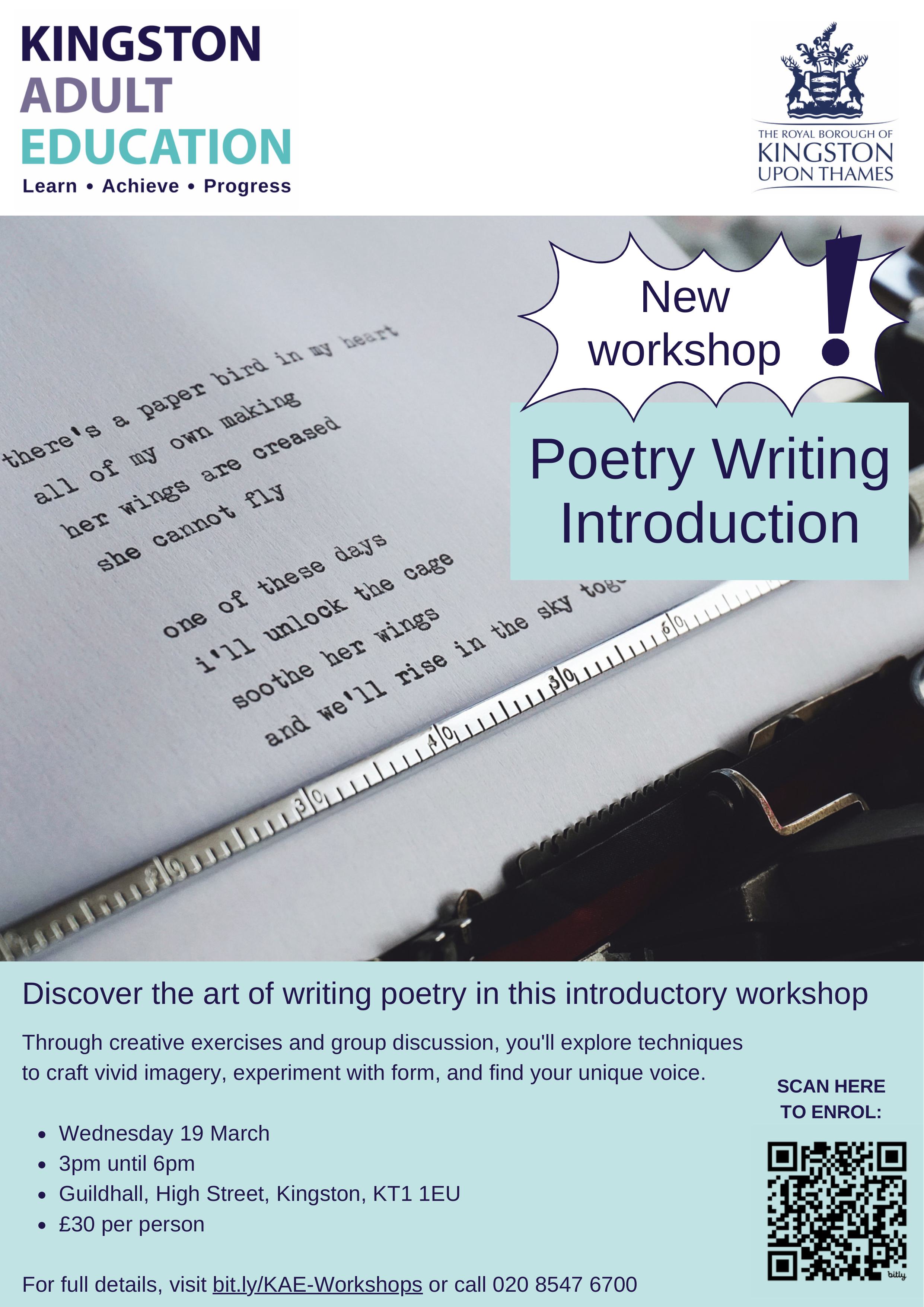 Poetry writing introduction workshop
