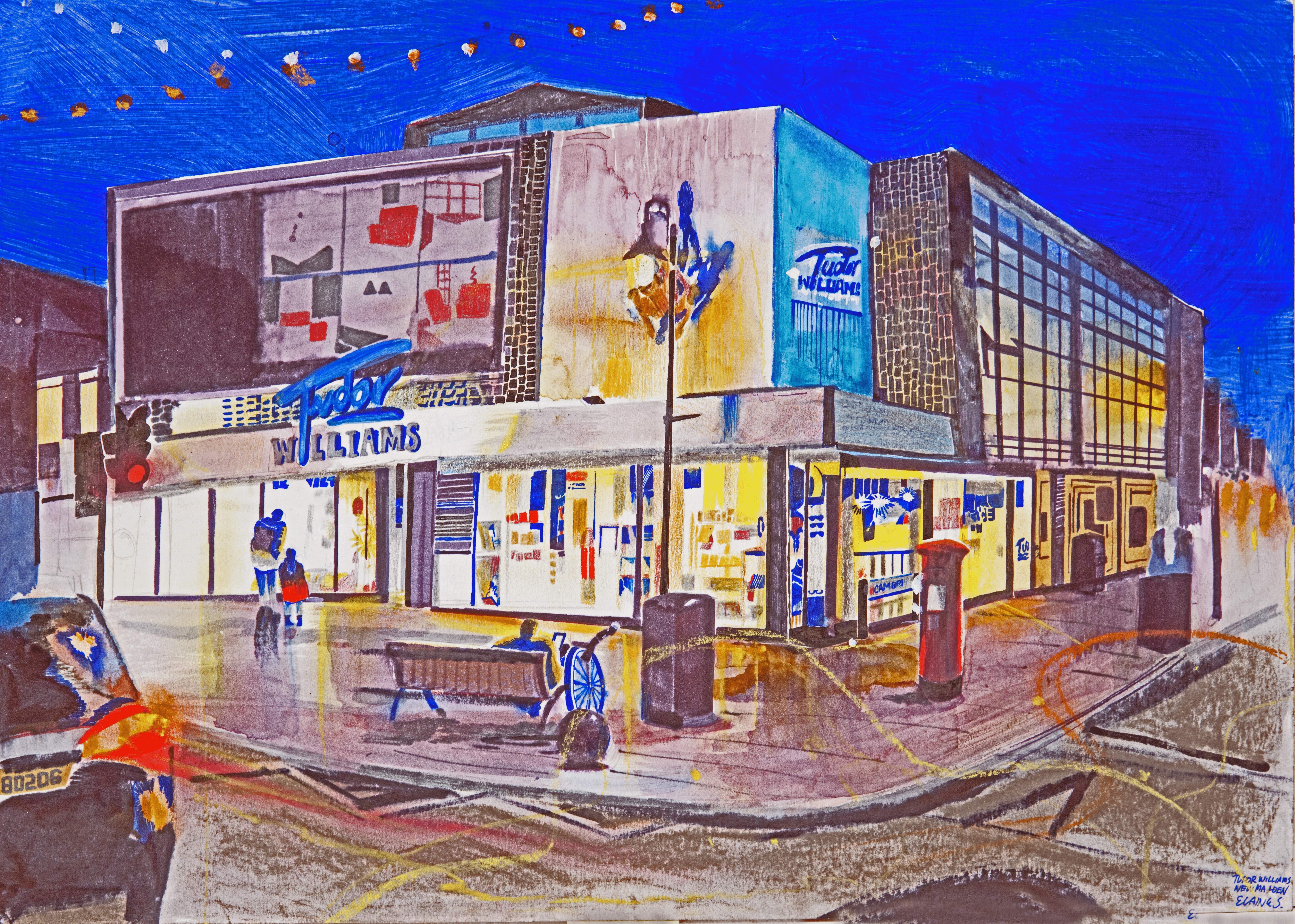 Tudor Williams Department Store, High Street New Malden, 2019
Acrylic, pen, pencil