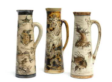 3 Martinware jugs