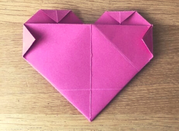 Paper origami heart