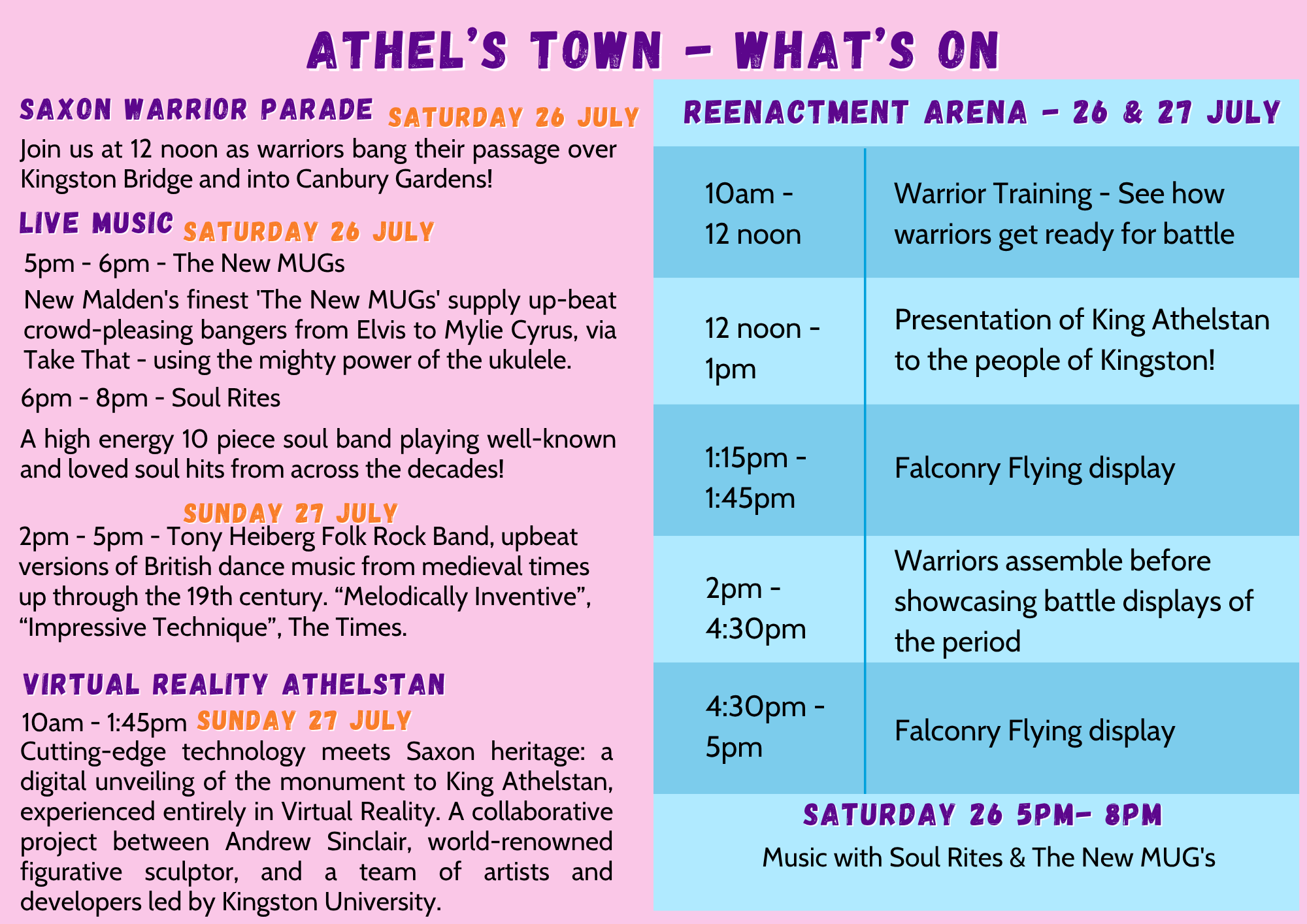 Athels' town what's on