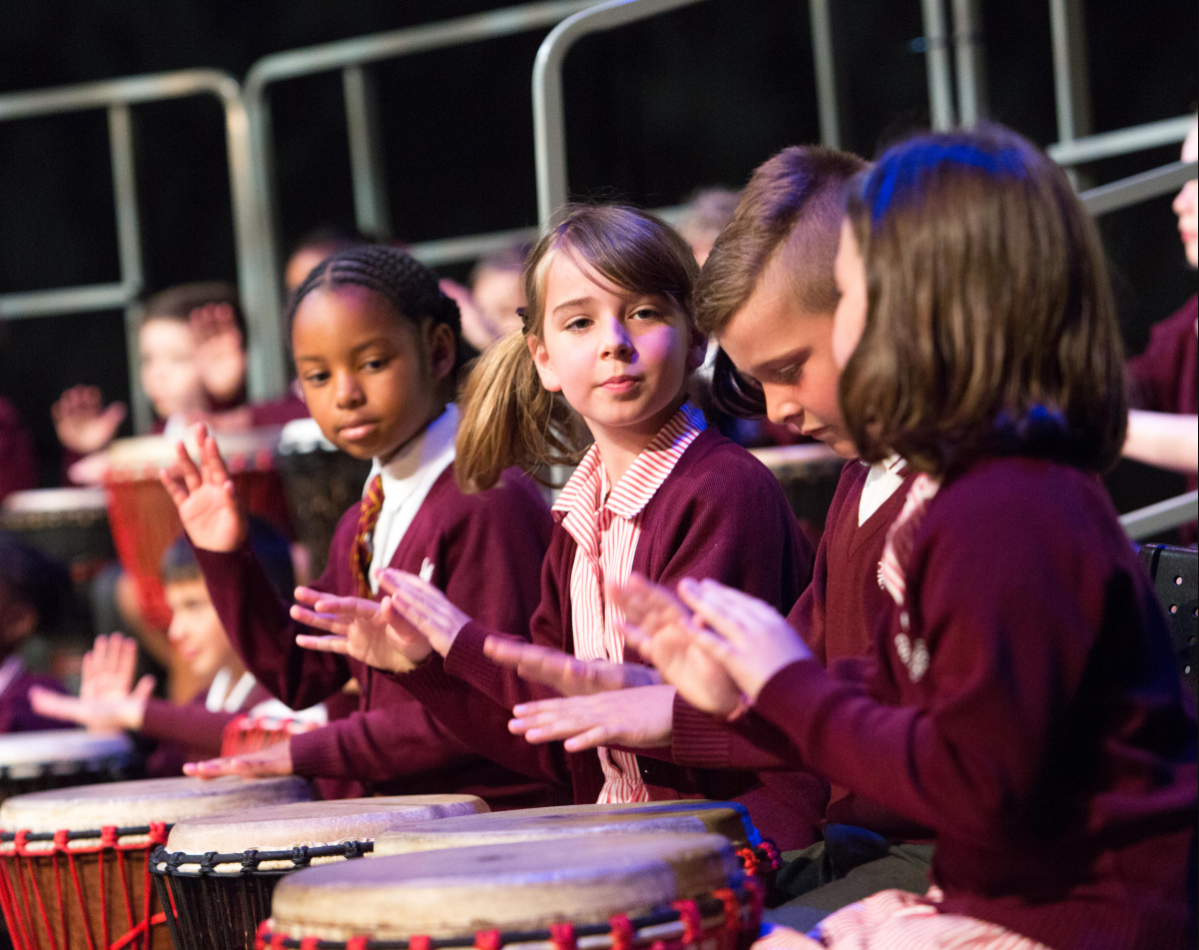 children playing drums
