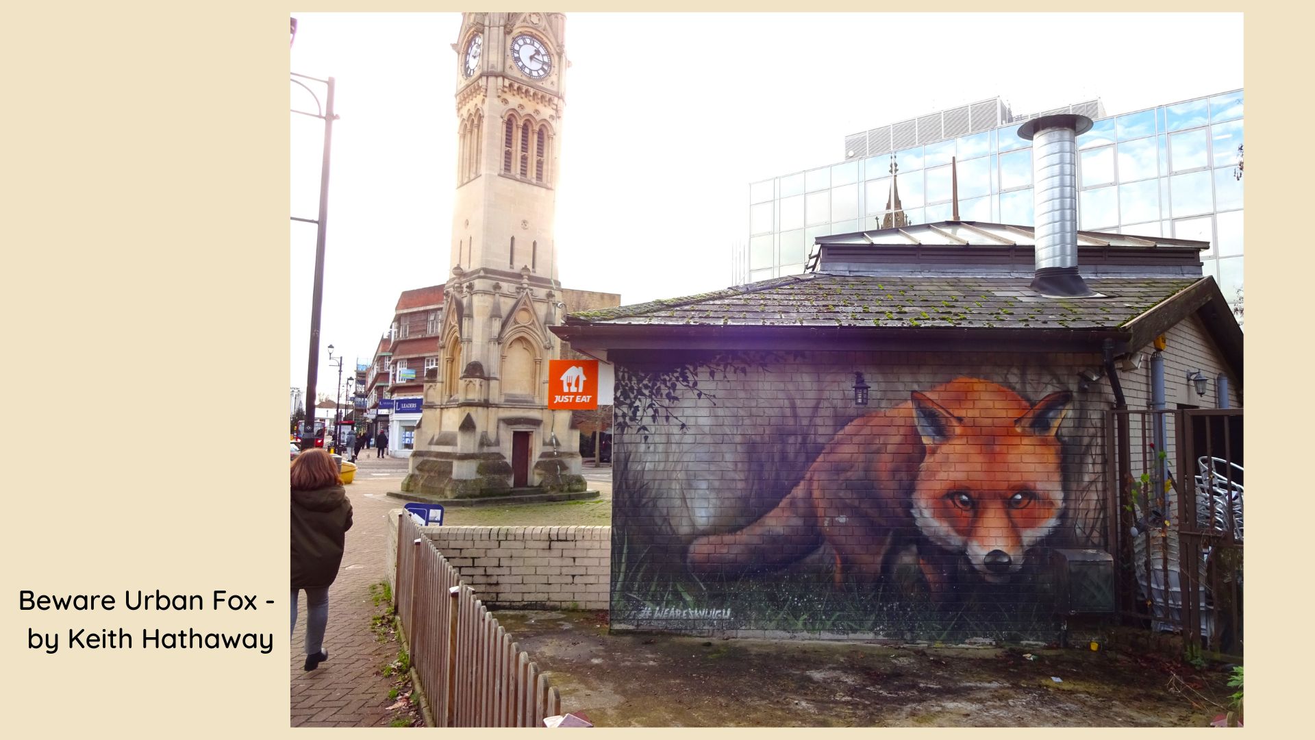 Fox graffiti in Kingston town centre