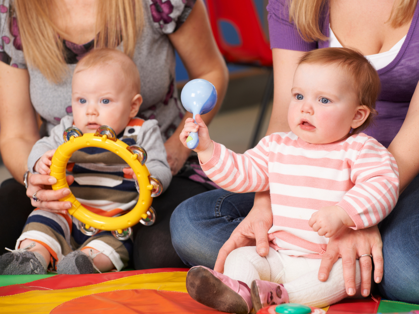 Early years children playing music