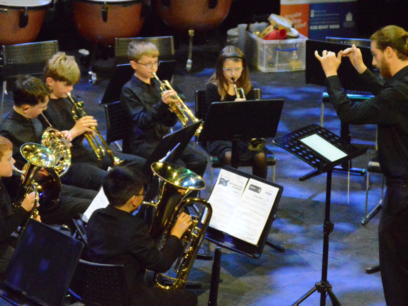 Kingston Youth Training Band performing at the Rose Theatre