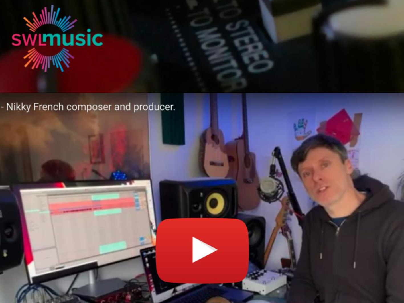 A picture of a studio producer talking about the business