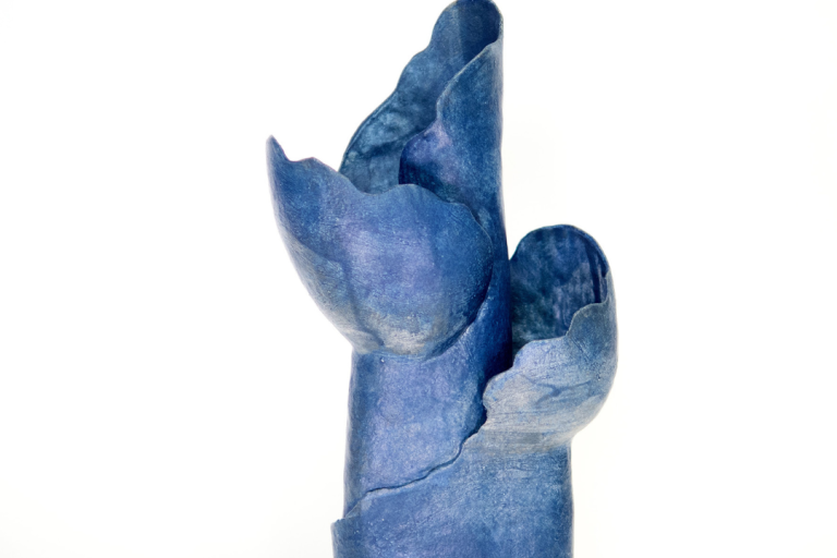 blue plant like sculpture 