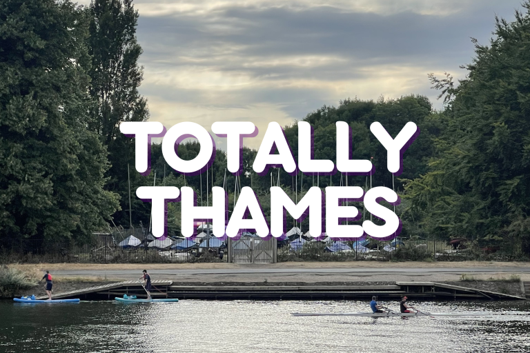 text reading totally thames with an image of the river thames as a background