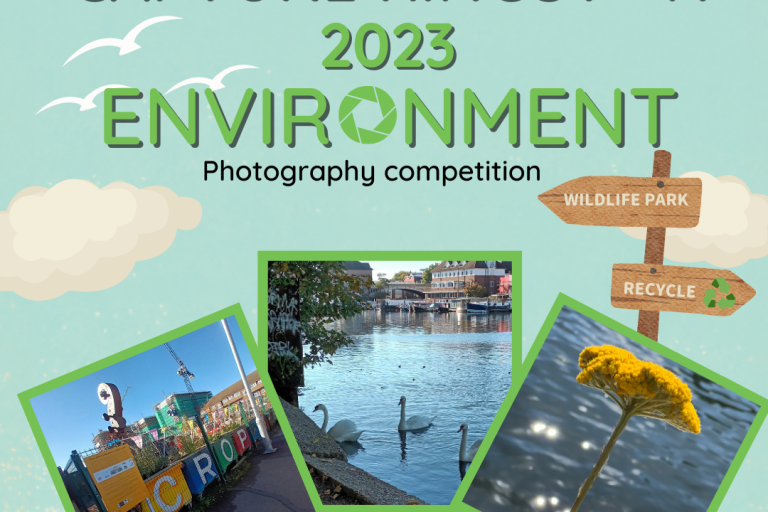 text reading capture kingston 2023 environment photography competition on green banner