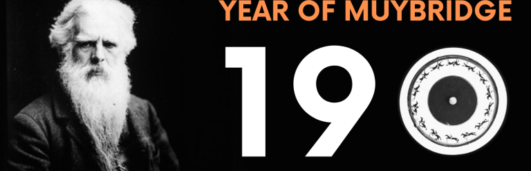 Image of Muybridge and text says Year of Muybridge 190