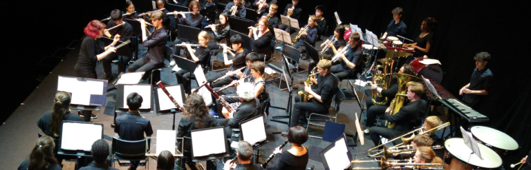 Joint bands of KMS & RMT performing at the Rose Theatre